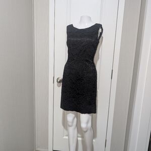 Elegant Black Satin And Lace Dress